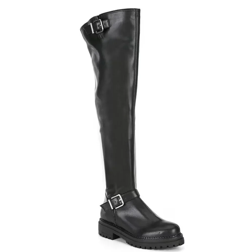NEW GB Game-Changer Over-the-Knee Lug Sole Combat Boots in Black
